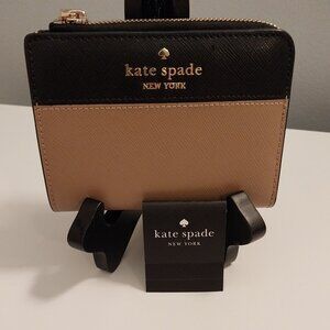 💗kate spade wallet NWT, 5x3.5, "Madison" Colorblock, Black-Hazelnut💗